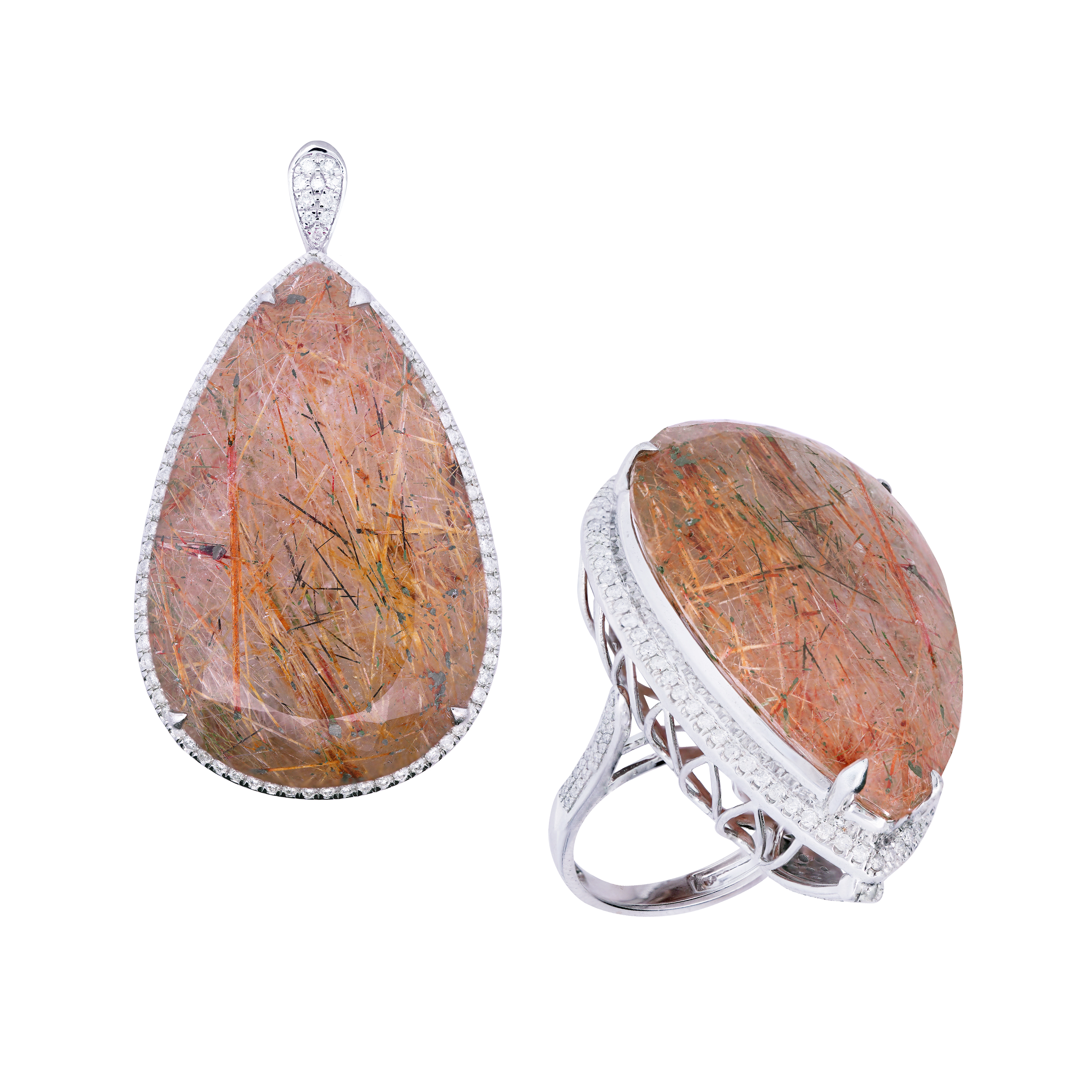 Ylenia Rose Quartz Convertible Ring / Pendant